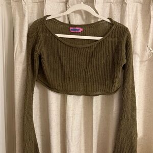 Edikted Olive Green Knit Crop Top